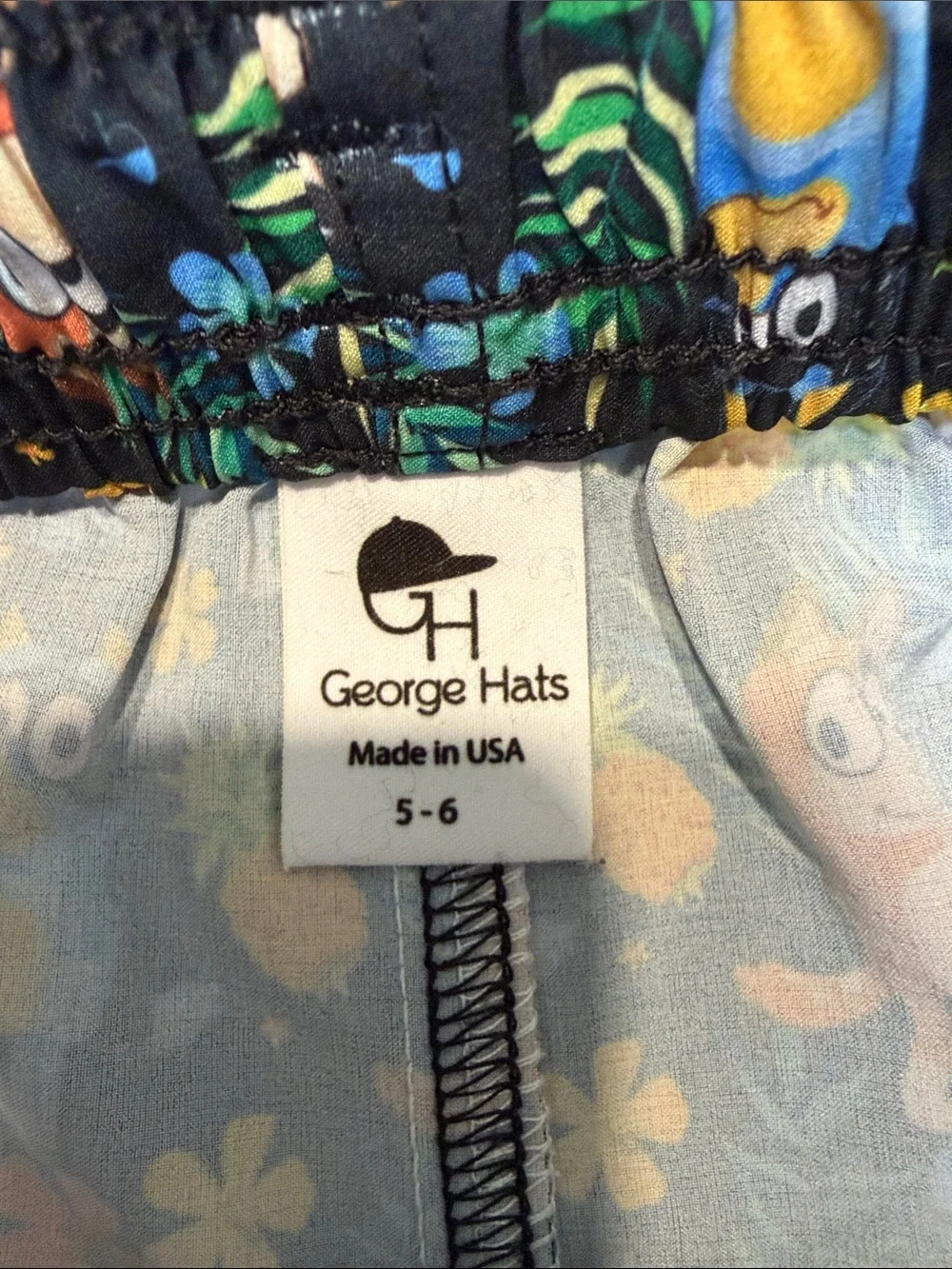 Black Tropical Bluey Cartoon Print Swim Shorts George Hats size 5-6
